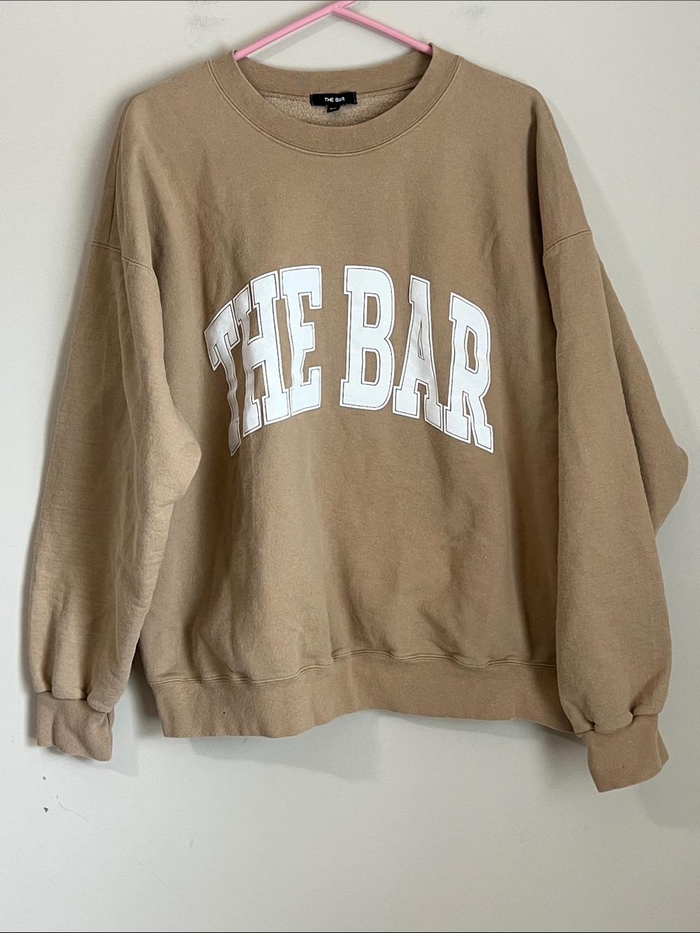 The Bar Varsity Sweatshirt Crewneck beige white XL